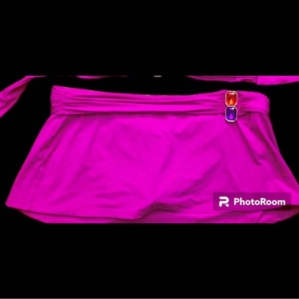 Bleu Rod Bettie like-new Pink Swim Skirt with Gem Accents - size 8